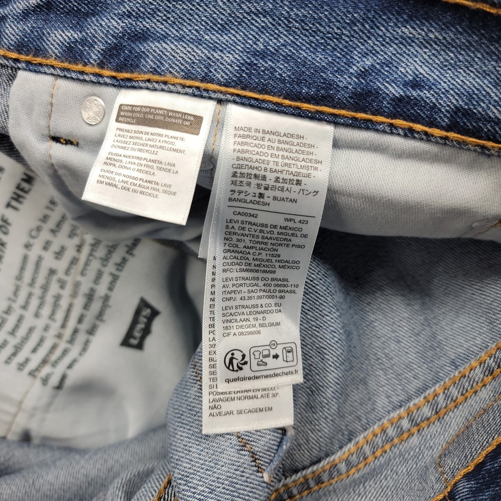 Levi Strauss 505 Mens Jeans 38x30 Medium Wash Straight Leg Denim Pants - Picture 9 of 16